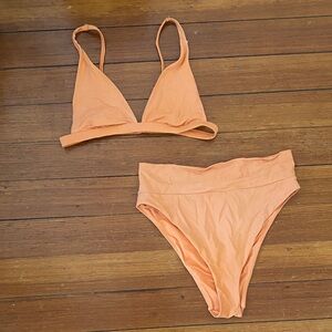 Aerie Apricot Triangle Bikini Set